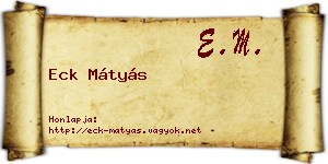Eck Mátyás névjegykártya